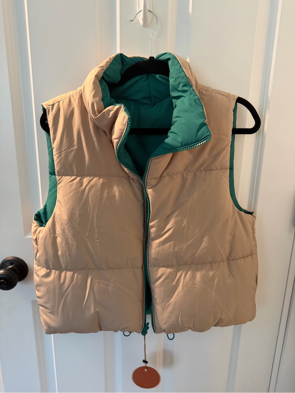 Reversible Green Puffer Vest - Picture 2 of 2